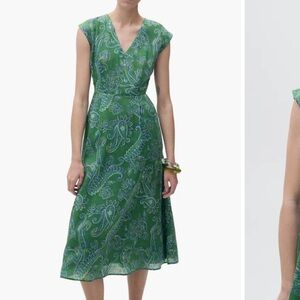 Mango Green Sleeveless V-Neck Sundress